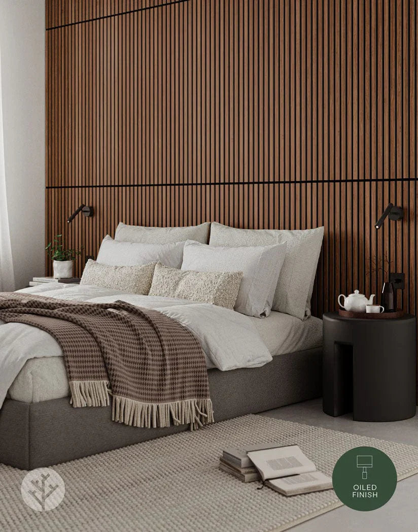 Luxury American Walnut Acoustic Slat Wood Wall Panels